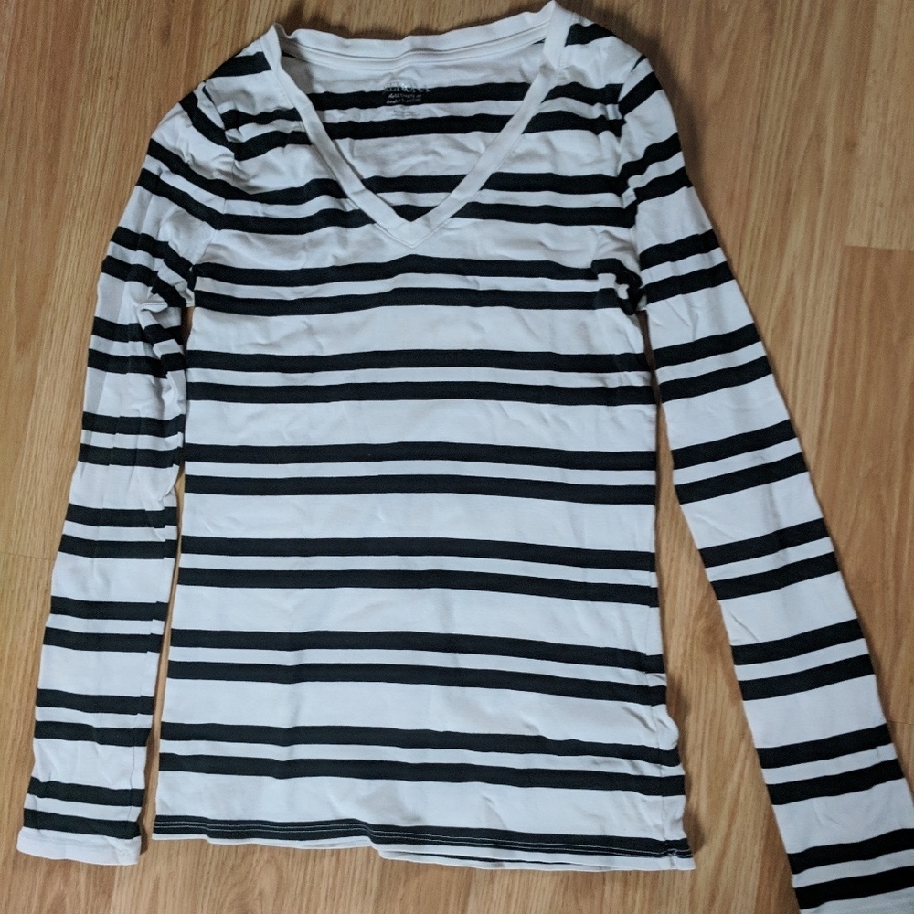 Striped basic tee long sleeve